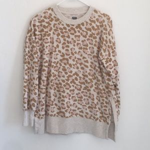 Aerie Desert Side Slit Pullover in Leopard Print